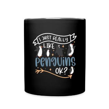 I Really Like Penguins Sea Bird King Emperor - Full Colour Mug - black - Front