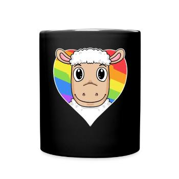 Schaf Lgbt Regenbogen Farben - Tasse einfarbig - Schwarz - Vorne
