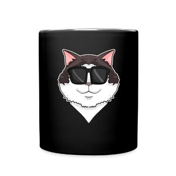 Ragdoll Katze - Tasse einfarbig - Schwarz - Vorne