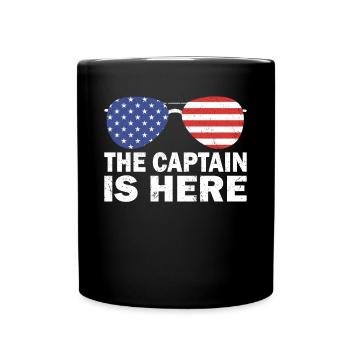 Pilot The Captain Is Here Flugzeug Luftfahrt - Tasse einfarbig - Schwarz - Vorne