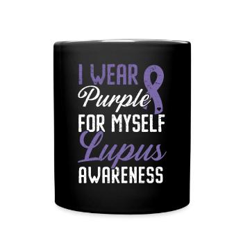 Je porte du violet pour moi-même Lupus Awareness Disease - Mug uni - noir - Devant