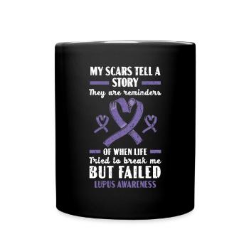 Lupus Bewusstsein Purple Ribbon Autoimmunkrankheit - Tasse einfarbig - Schwarz - Vorne