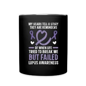 Lupus Bewusstsein Purple Ribbon Autoimmunkrankheit - Tasse einfarbig - Schwarz - Vorne