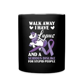 S’éloigner J’ai lupus licorne Lupus Conscience - Mug uni - noir - Devant