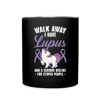 S’éloigner J’ai lupus licorne Lupus Conscience - Mug uni - noir - Devant