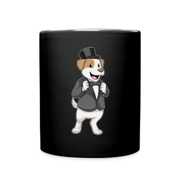 Hund Bräutigam Sakko Hochzeit - Tasse einfarbig - Schwarz - Vorne