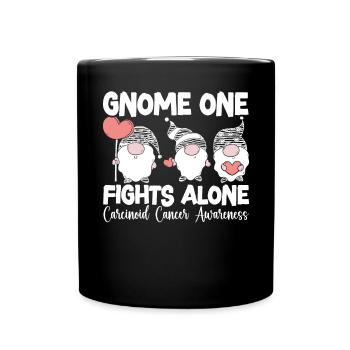 Gnome One Fights Alone Carcinoid Cancer Awareness - Full Colour Mug - black - Front