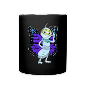 Lunettes Papillon - Mug uni - noir - Devant