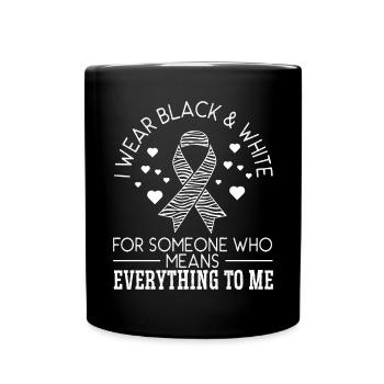 Ich trage Black & White Karzinoid Krebs Bewusstsein - Tasse einfarbig - Schwarz - Vorne