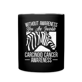 Zebra Stripes Karzinoid Krebs Aufklärung Unterstützung - Tasse einfarbig - Schwarz - Vorne