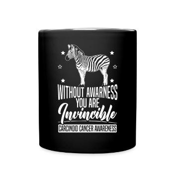 Zebra Stripes Karzinoid Krebs Aufklärung Unterstützung - Tasse einfarbig - Schwarz - Vorne