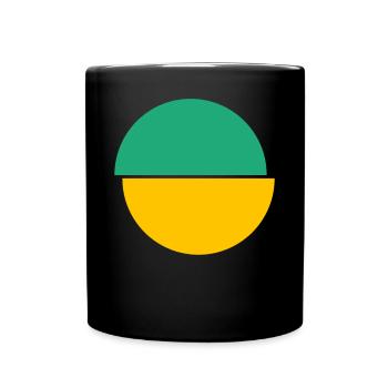 Half Circles Green And Yellow Design - Full Colour Mug - black - Front