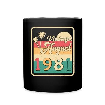 1981 August Geschenkidee - Tasse einfarbig - Schwarz - Vorne