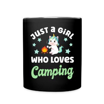 Camping Campen - Tasse einfarbig - Schwarz - Vorne