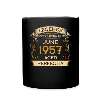Birthday Legends Were Born In June 1957 - Full Colour Mug - black - Front
