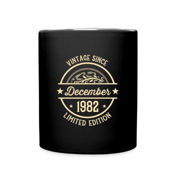 Geburtstag Vintage seit Dezember 1982 - Tasse einfarbig - Schwarz - Vorne