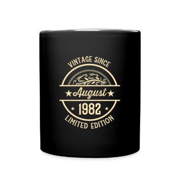 Geburtstag Vintage seit August 1982 - Tasse einfarbig - Schwarz - Vorne
