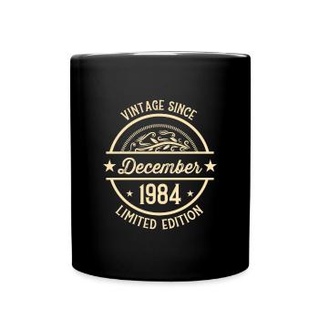 Geburtstag Vintage seit Dezember 1984 - Tasse einfarbig - Schwarz - Vorne