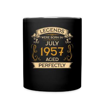 Birthday Legends were born in July 1957 - Full Colour Mug - black - Front