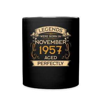 Birthday Legends Were Born In November 1957 - Full Colour Mug - black - Front