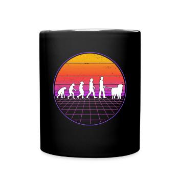 Leonberger Evolution Vaporwave - Full Colour Mug - black - Front