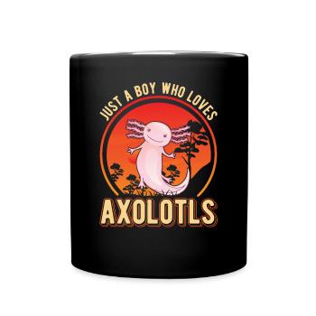 Juste un garçon qui aime Axolotls Tail Lurch - Mug uni - noir - Devant