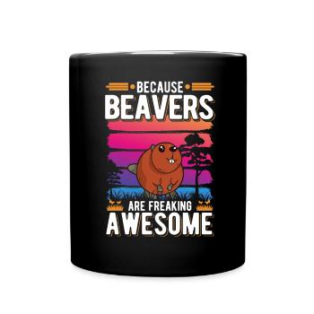 Parce que les castors flippent génial Biber - Mug uni - noir - Devant