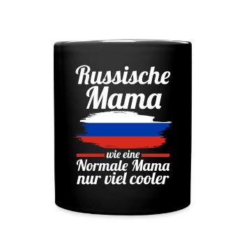 Russin Russische Mama Russland Mutter - Tasse einfarbig - Schwarz - Vorne