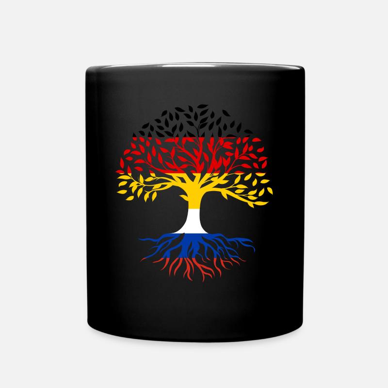 Wurzeln Baum Deutschland Russland - Tasse einfarbig - Schwarz