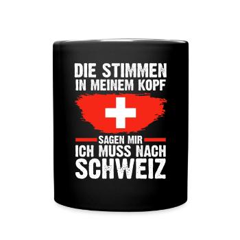 Schweiz Schweizer - Tasse einfarbig - Schwarz - Vorne
