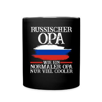Russischer Opa Russen Russland - Tasse einfarbig - Schwarz - Vorne