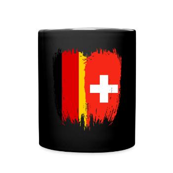 Deutschland Flagge Schweiz - Tasse einfarbig - Schwarz - Vorne