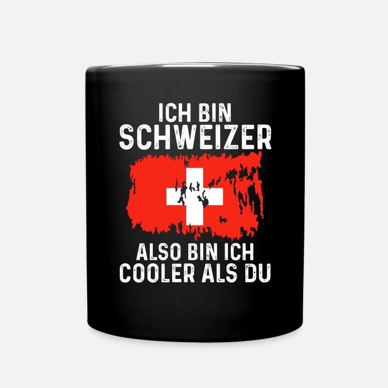 Schweiz Schweizer - Tasse einfarbig - Schwarz