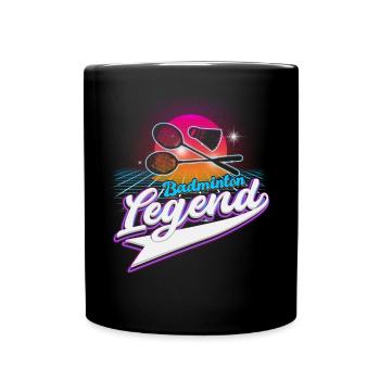 Cool Retro Crossing Rackets Badminton Legend - Tasse einfarbig - Schwarz - Vorne