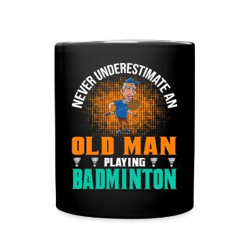 Cool Badminton Dad Badminton Spieler Vater - Tasse einfarbig - Schwarz - Vorne