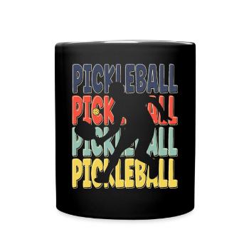 Cool Retro Text Silhouette Pickleball - Mug uni - noir - Devant