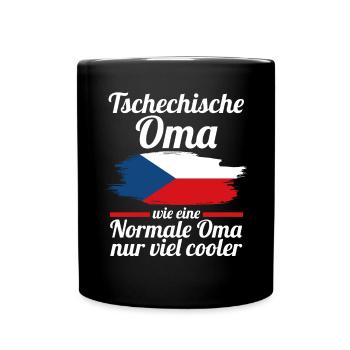 Tschechin Tschechische Oma Tschechien - Tasse einfarbig - Schwarz - Vorne