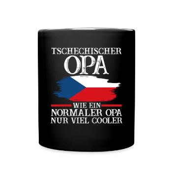 Tschechischer Opa Tscheche Tschechien - Tasse einfarbig - Schwarz - Vorne
