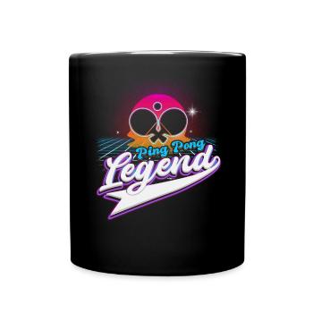 Cool Retro Crossing Rackets Ping Pong Legend - Tasse einfarbig - Schwarz - Vorne