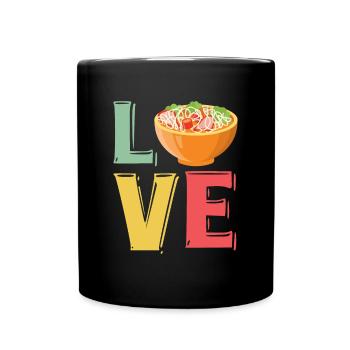 Lustige Spaghetti-Schüssel-Fleischbällchen FSM - Tasse einfarbig - Schwarz - Vorne