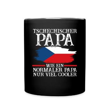 Tschechischer Papa Vater Tscheche Tschechien - Tasse einfarbig - Schwarz - Vorne