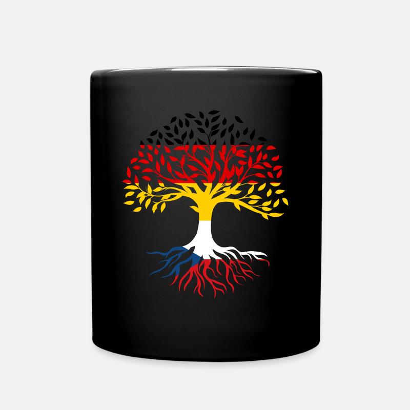 Wurzeln Baum Deutschland Tschechien - Tasse einfarbig - Schwarz