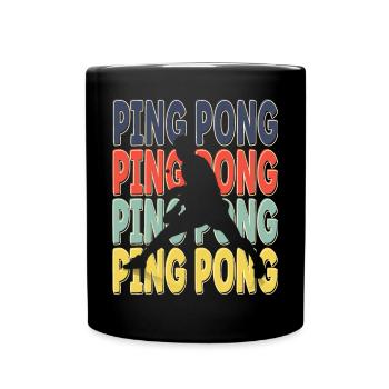 Cool Retro Text Silhouette Ping pong - Tasse einfarbig - Schwarz - Vorne