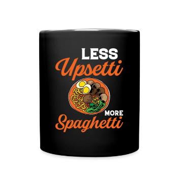 Funny spaghetti bowl meatballs - Full Colour Mug - black - Front