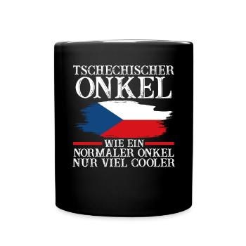 Tscheche Onkel Tschechien - Tasse einfarbig - Schwarz - Vorne