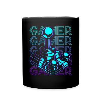 Gamer Video Gaming Joystick Retro - Full Colour Mug - black - Front
