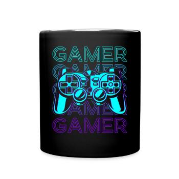 Gamer Video Gaming Controller Retro - Tasse einfarbig - Schwarz - Vorne