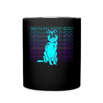German Shepherd Retro - Full Colour Mug - black - Front