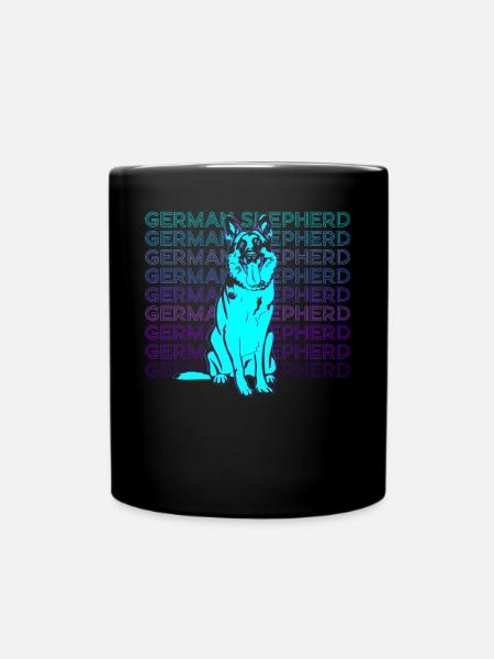 Deutscher Schäferhund Retro - Tasse einfarbig - Schwarz