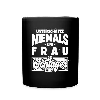 Schlagerparty Frauen Schlager - Tasse einfarbig - Schwarz - Vorne